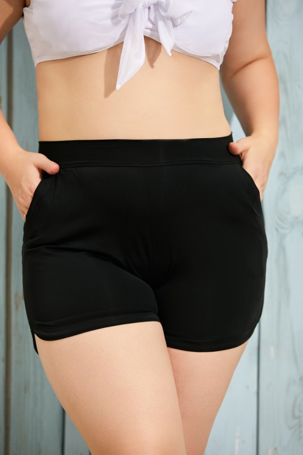 Black HighWaist Side Split Pockets Bottom