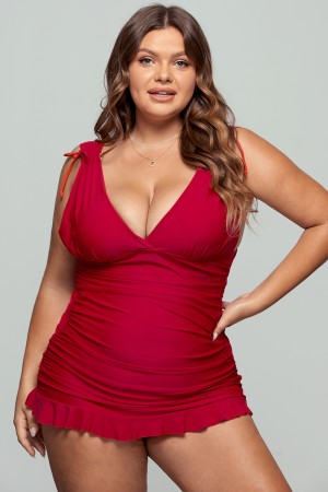 Adjustable Ruched Swimdress