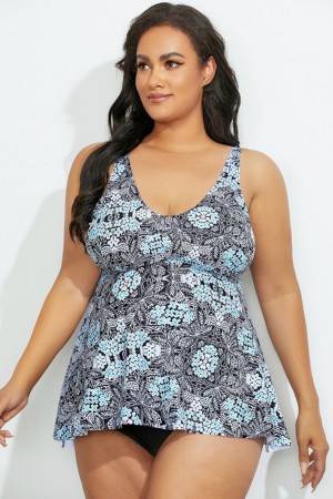 Sage Flowy Scoop Neck Tankini Set