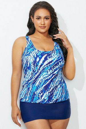 Sporty Scoop Neck Tankini Set