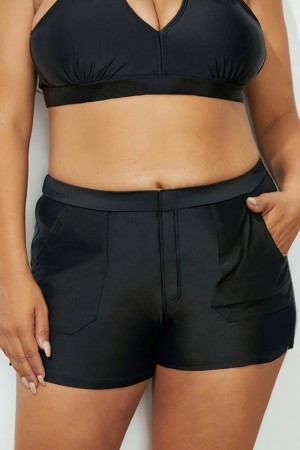 Black Velcro Front Pocket Short