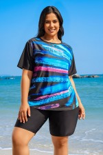 Blue Scoop Neck Loose Takini Set