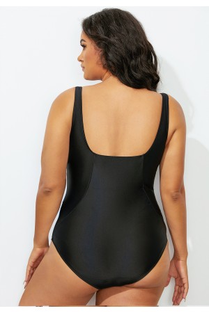 Blue Starburst Square Neck Tank OnePiece Swimsuit