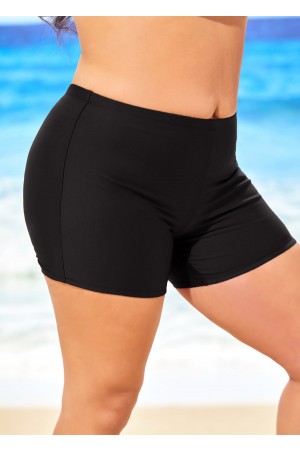Plus Size Double Straps Black Ombre Tankini Set