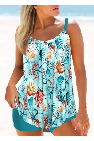 Plus Size Mid Waisted Lightweight Tankini Set