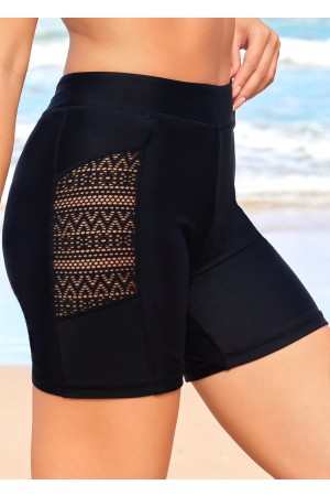 Geometric Print Lace Up White Swimdress