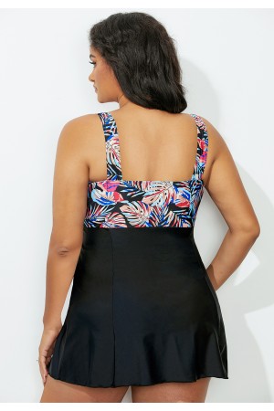 Black Tie Front VNeck Swimdress