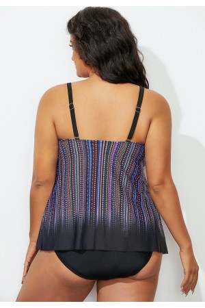 Colorful Sweetheart Neckline Flyaway Tankini Set