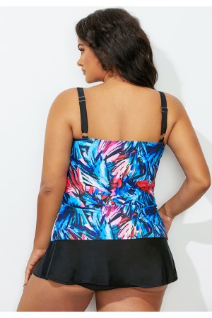 Scoop Neck Tiered Tankini Set