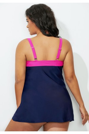Scoop Neck Colorblock Swimdress