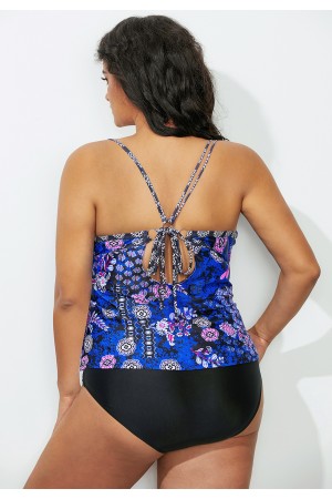 VNeck Strappy Crossback Tankini Set