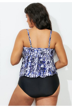 Scoop Neck Blouson Tankini Set